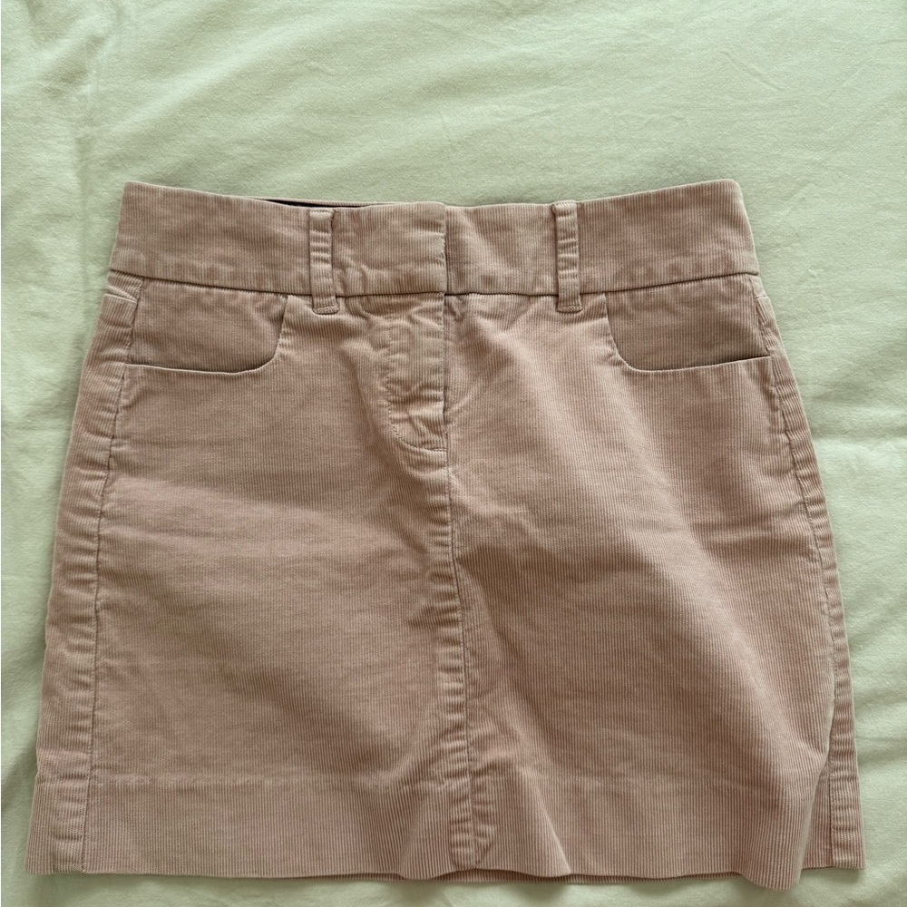 Classic Corduroy Mini Skirt in Pale Pink